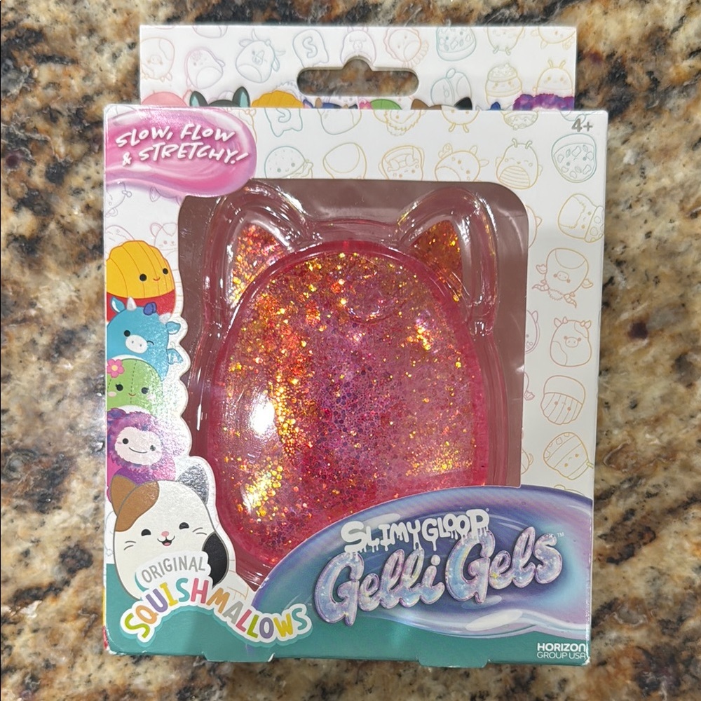 Squishmallows Pink Glitter Gelli Gels Cat Ear Slime